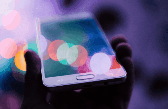 Image of a Phone with shining Lights
