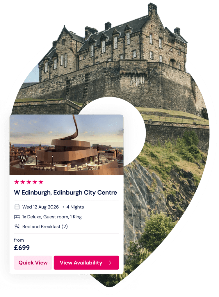 decorative image showing City of Edinburgh with decorative image of W Edinburgh overlayed | traveltek