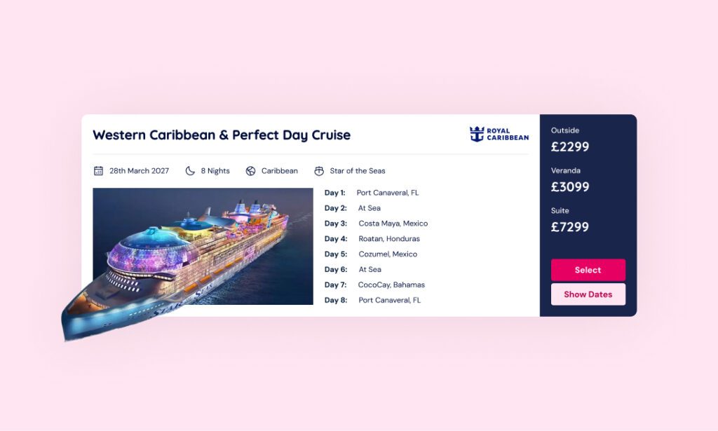 Image of Cruise Connect on pink decorative background | traveltek