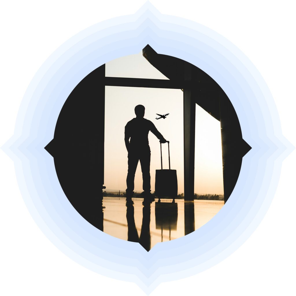 Image of man in airport | Traveltek